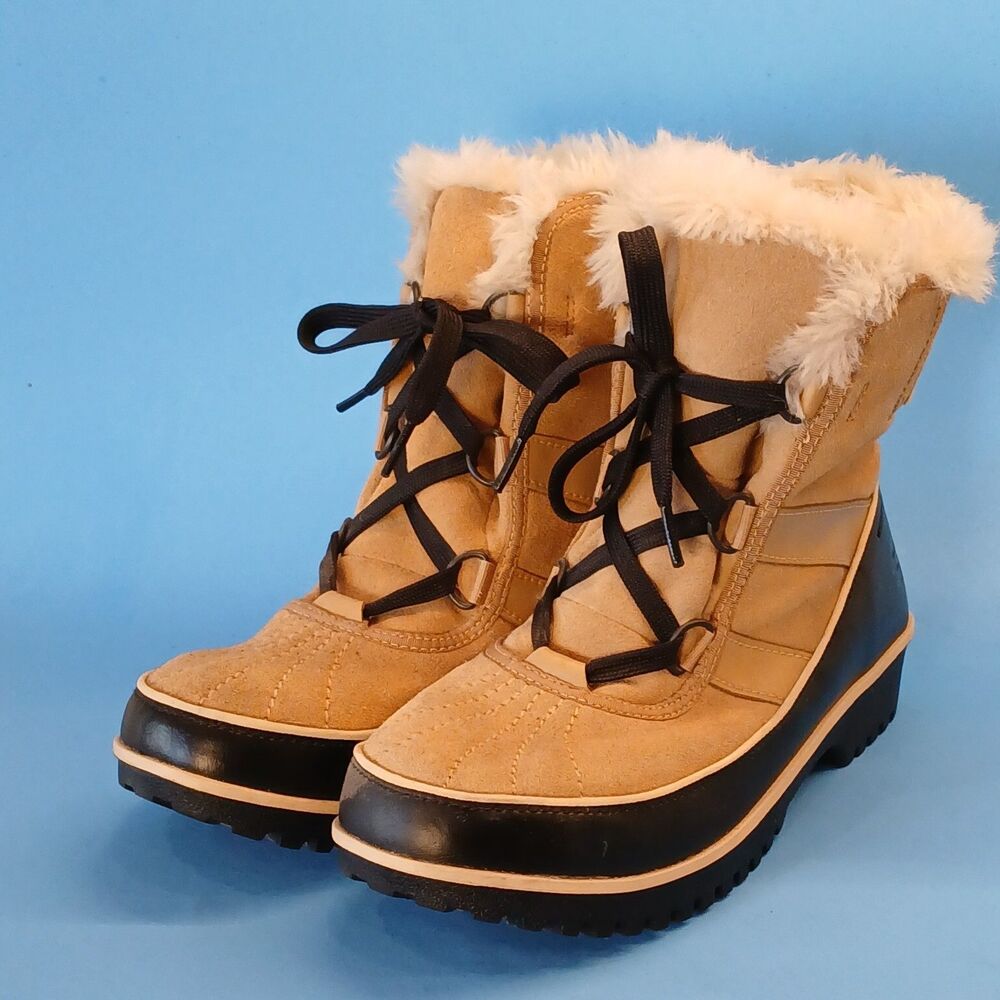 Sorel Suede Tivoli II Tan Snow Boots, Size 10M, Waterproof, Fleece - Picture 2 of 7